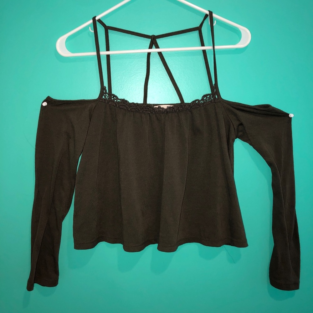 dark green flowy off the shoulder top!